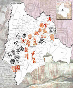 carte art rupestre Colombie